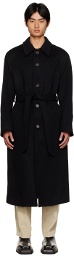AMOMENTO Black Single-Breasted Coat