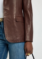 Nili Lotan Belmonde Leather Blazer Bordeaux