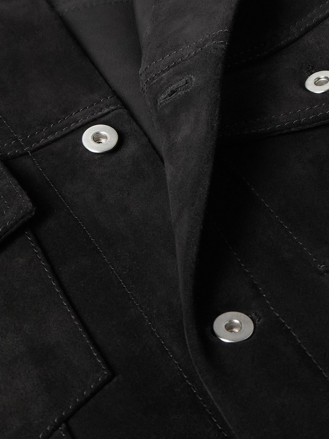 Jil Sander - Leather-Trimmed Suede Trucker Jacket - Black