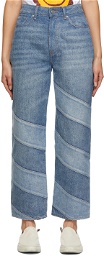 GANNI Blue Cutline Core Misy Denim Jeans