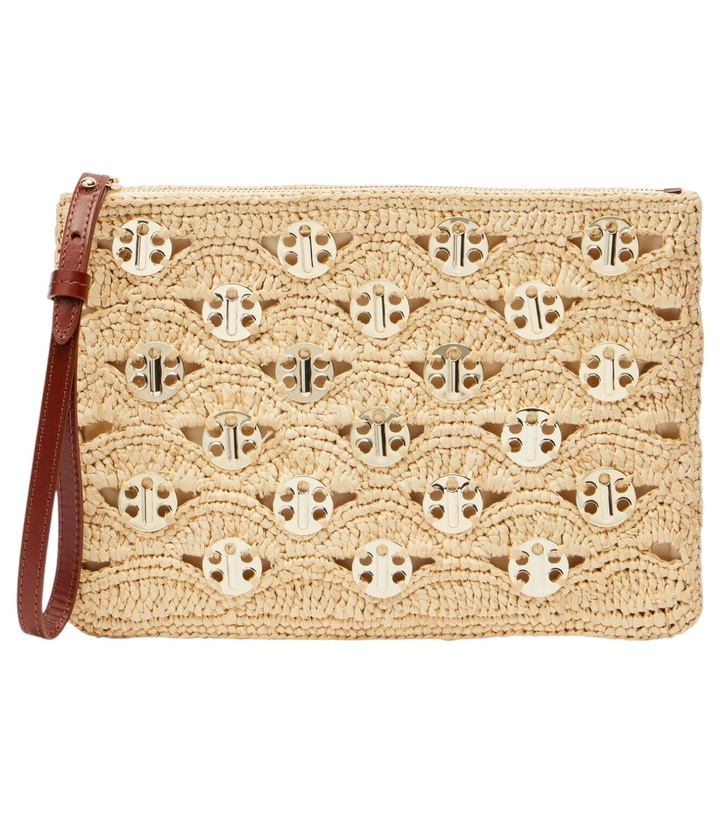 Photo: Rabanne Embellished raffia clutch