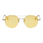 Garrett Leight Silver Beaumont Aviator Sunglasses