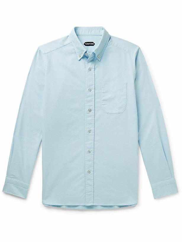 Photo: TOM FORD - Button-Down Collar Cotton Oxford Shirt - Blue