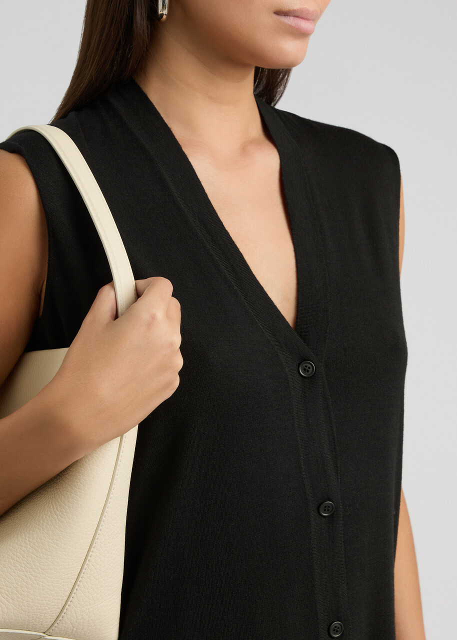The Row Harrell Wool Vest Black