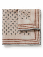 Brunello Cucinelli - Printed Wool-Twill Pocket Square