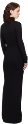 ÉTERNE Black Long Sleeve Turtleneck Maxi Dress