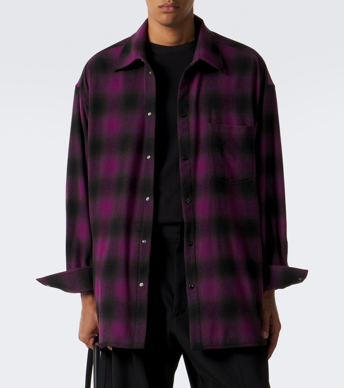 Balenciaga Checked wool-blend overshirt