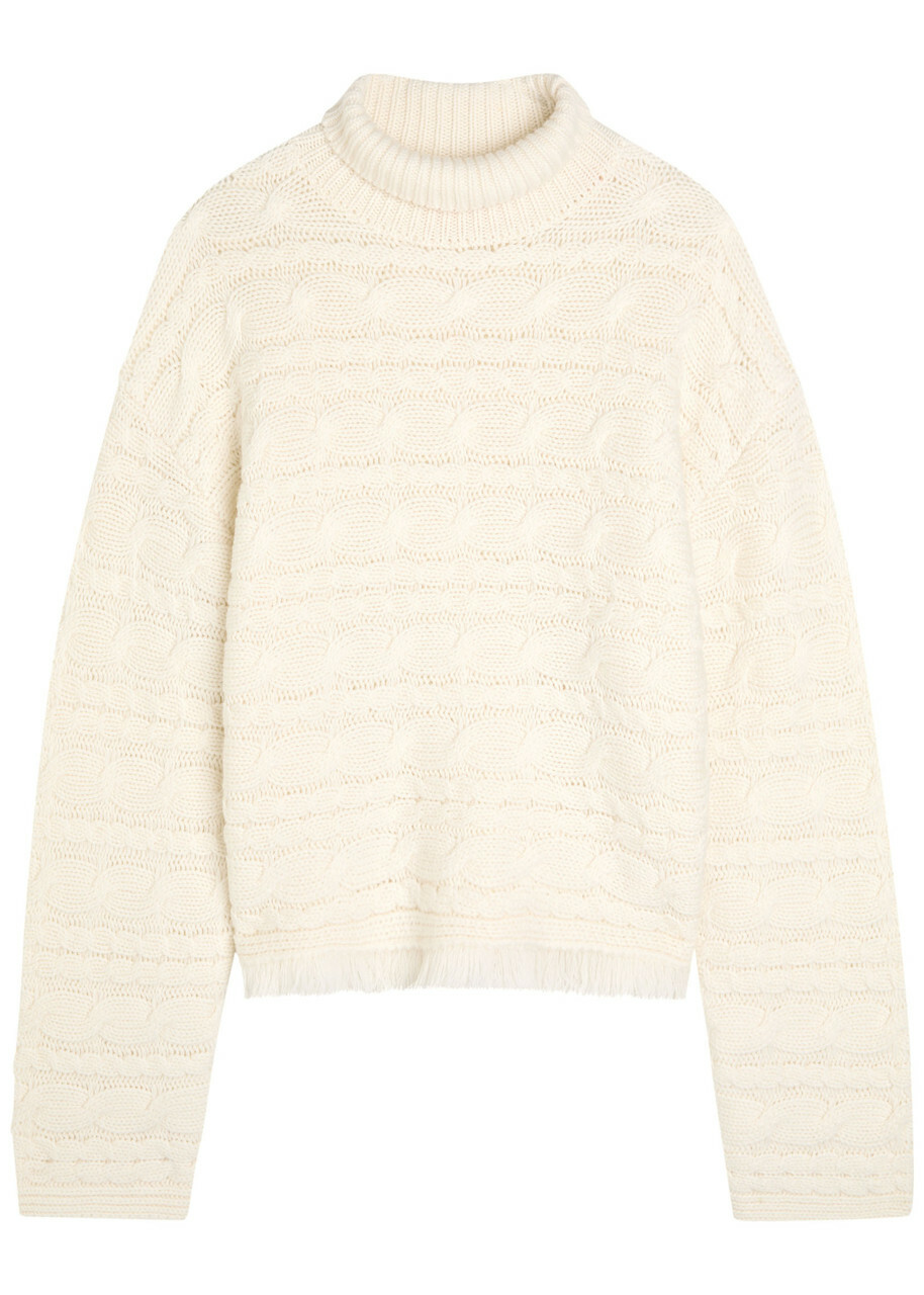 Guest In Residence Cable-knit Wool and Cashmere-blend Jumper Cream
