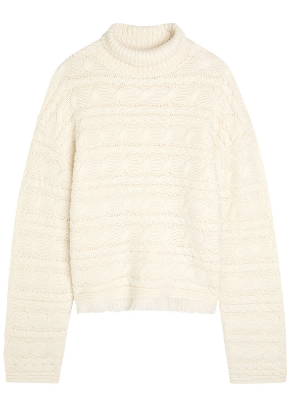 Photo: Guest In Residence Cable-knit Wool and Cashmere-blend Jumper Cream