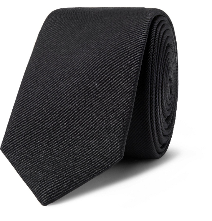 Photo: SAINT LAURENT - 5cm Silk-Faille Tie - Black