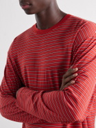 Auralee - Striped Wool-Jersey T-Shirt - Red