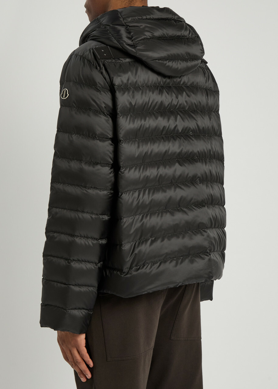 Rick Owens X Moncler Ziplock Hooded Padded Shell Jacket Black