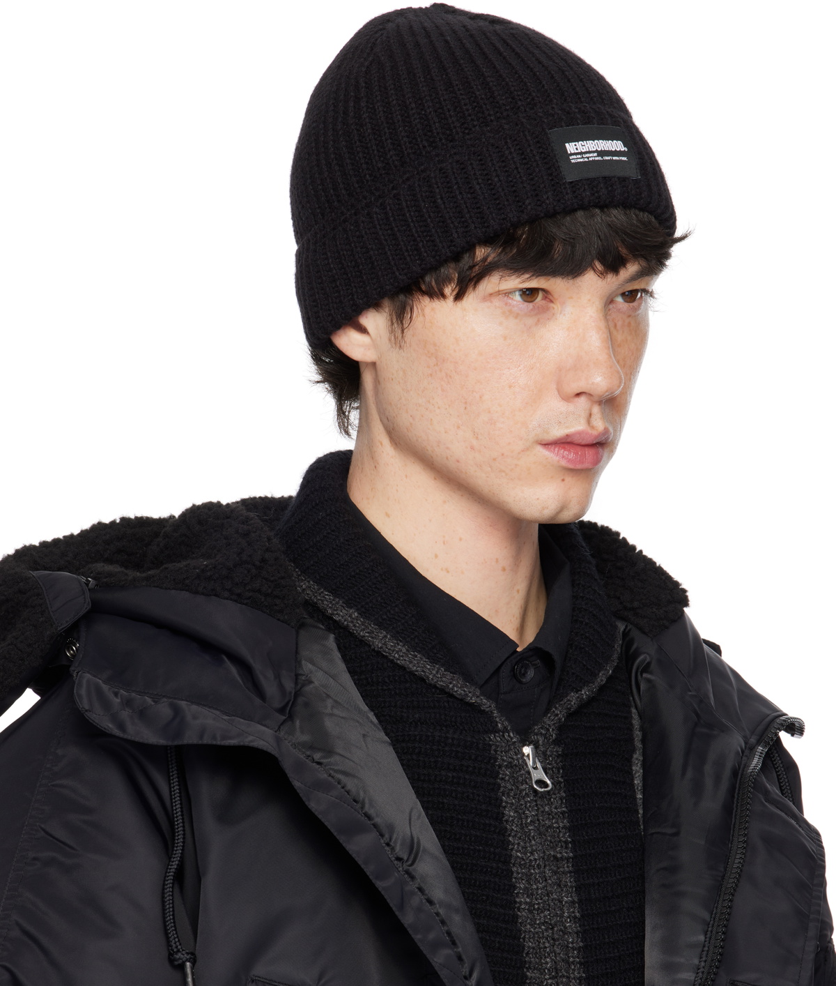 Neighborhood Black JP Beanie