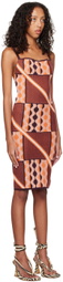 Ahluwalia Brown & Orange Taffi Midi Dress