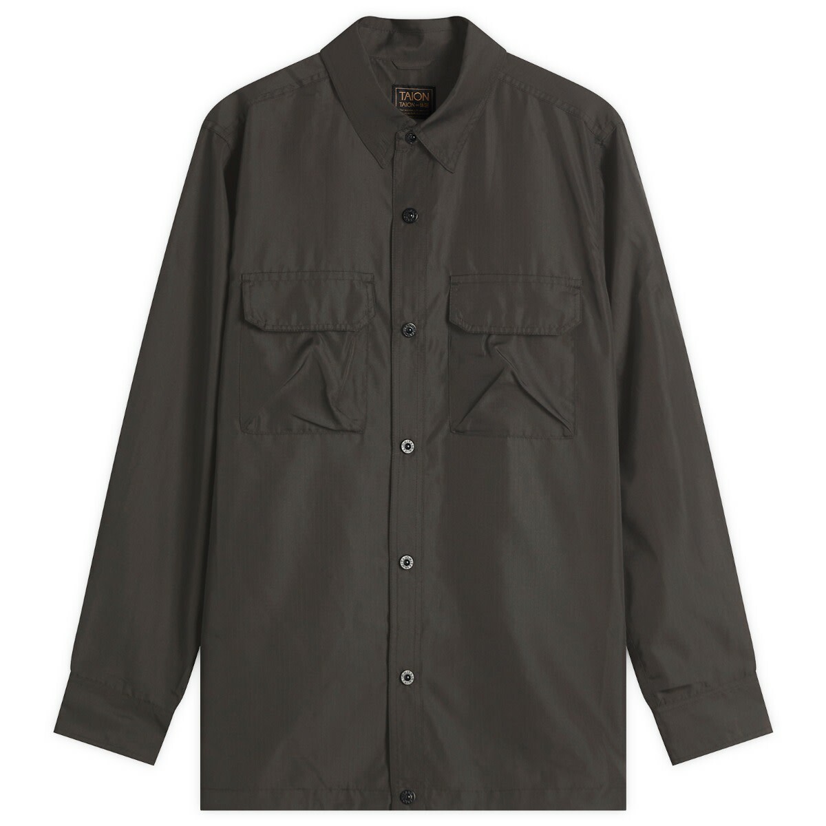 Taion Men's Military Pocket Shirt in Black