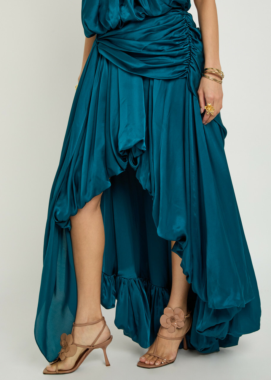 Zimmermann Alchemy Halterneck Satin Maxi Dress Blue