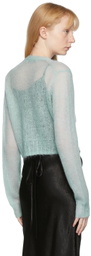 Acne Studios Blue Mohair Cropped Cardigan