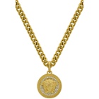 Versace Gold Large Medusa Crystal Chain Necklace