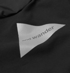 And Wander - Reflective-Trimmed Fleece-Back Shell Hooded Jacket - Men - Black