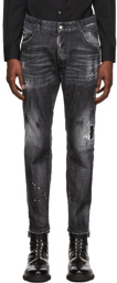 Dsquared2 Black Ripped Knee Skater Jeans