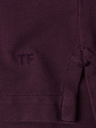 TOM FORD - Slim-Fit Garment-Dyed Cotton-Piqué Polo Shirt - Burgundy