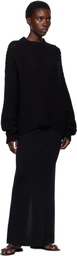 Lauren Manoogian Black Rack Crewneck Sweater
