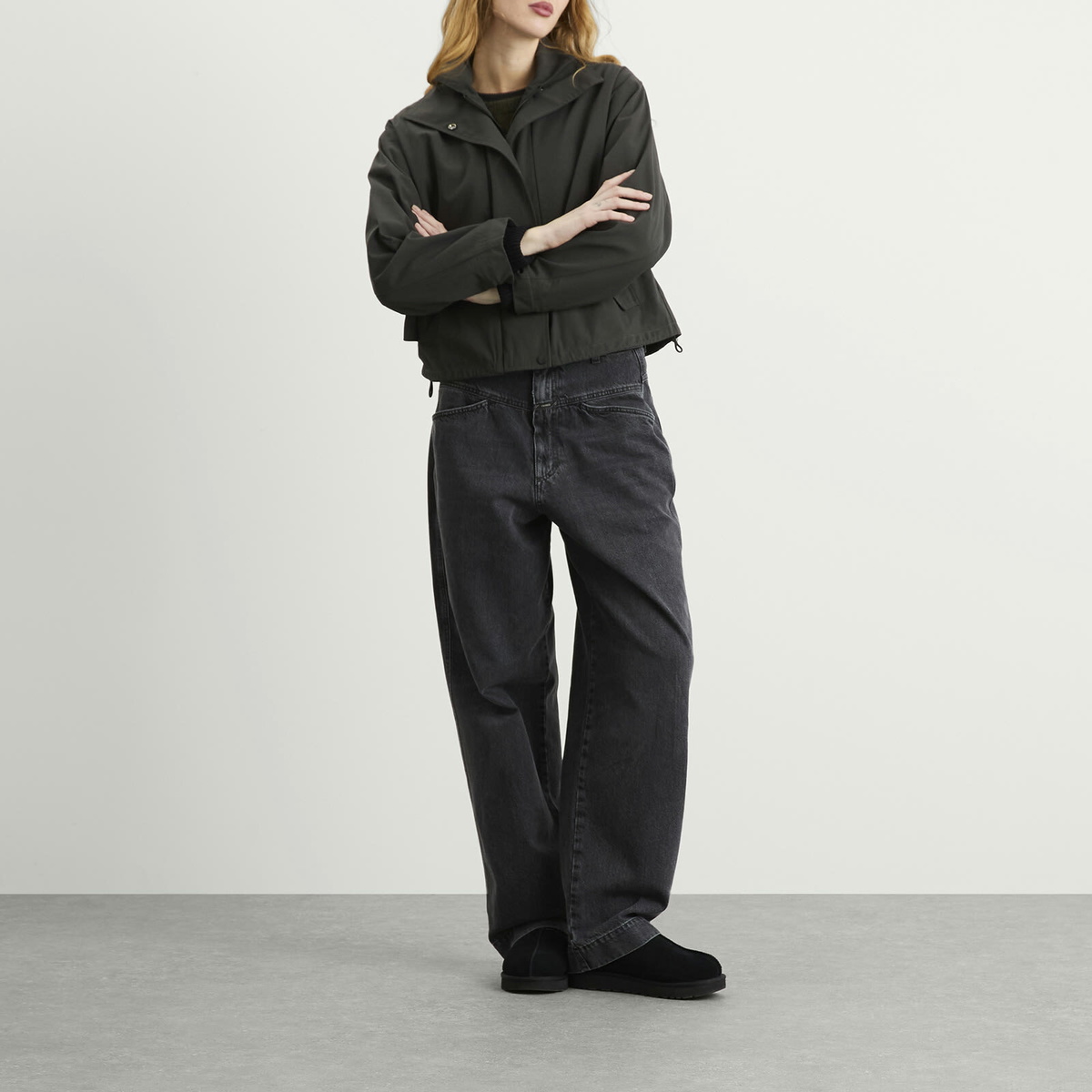 Closed Women's Deni-X Baggy Jeans in Dark Grey