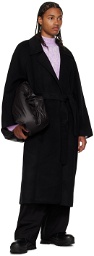 LOW CLASSIC Black Notched Lapel Coat