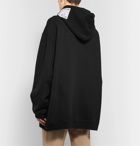 Vetements - Printed Loopback Cotton-Blend Jersey Hoodie - Black