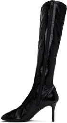 Courrèges Black Oblique Vinyl Tall Boots