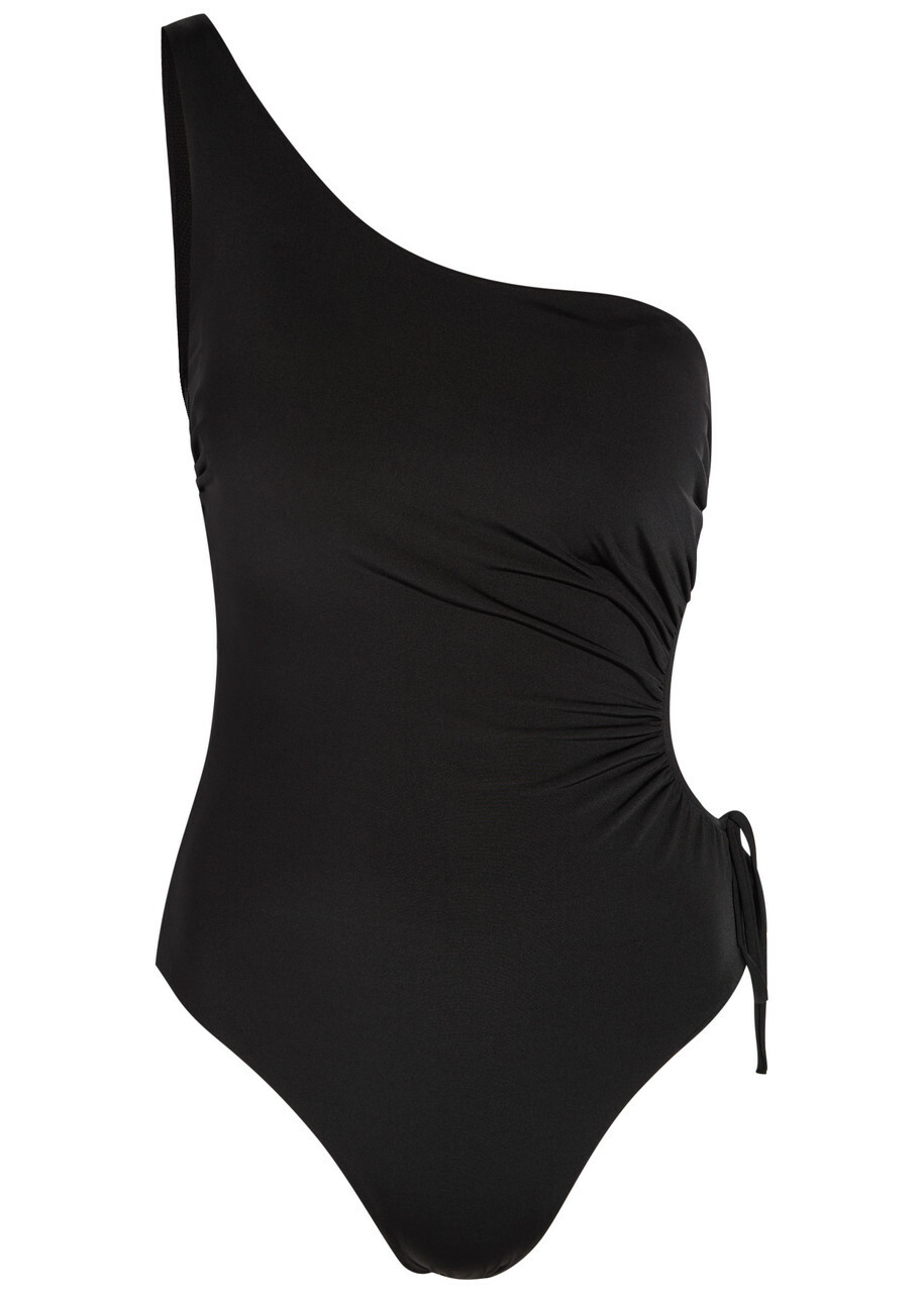 Max Mara Canarie one Shoulder Stretch-polyamide Swimsuit Black