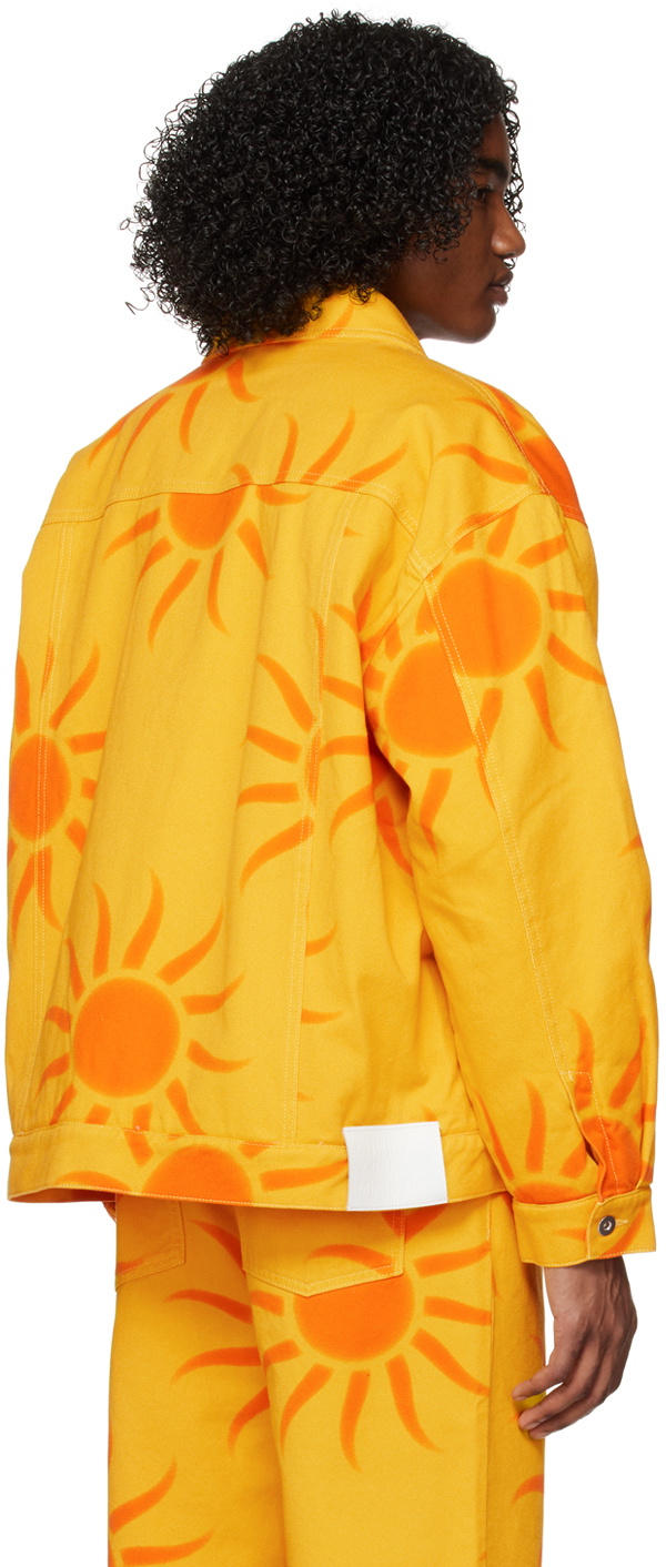 Liberal Youth Ministry Orange Printed Denim Jacket