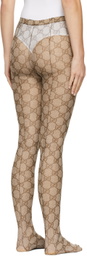 Gucci Beige & Brown GG Tights