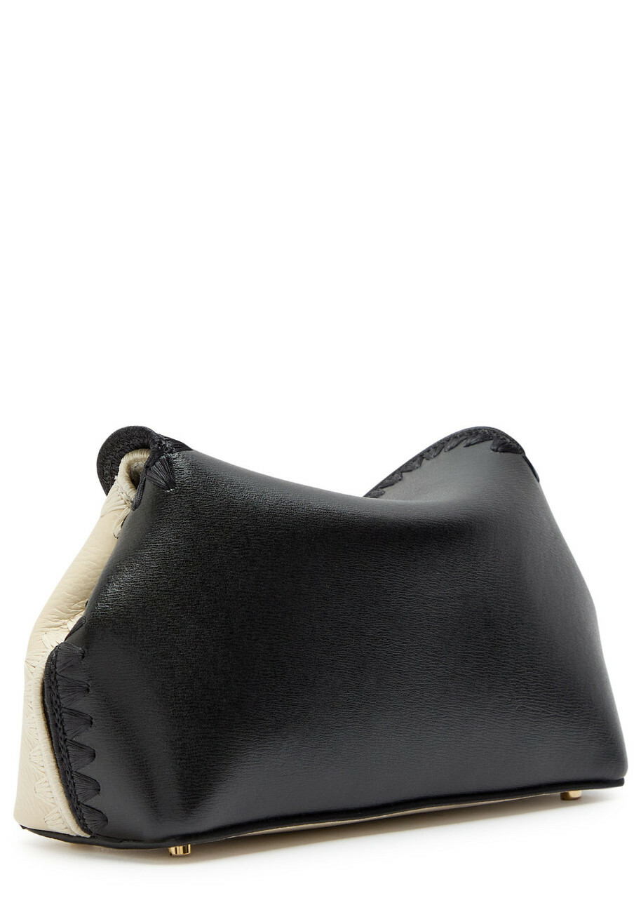 Toteme T-lock Panelled Mini Leather Clutch - Black - One Size