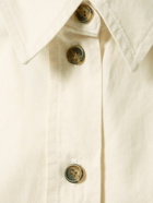 VICTORIA BECKHAM - Pleat Detail Oversize Cotton Denim Shirt