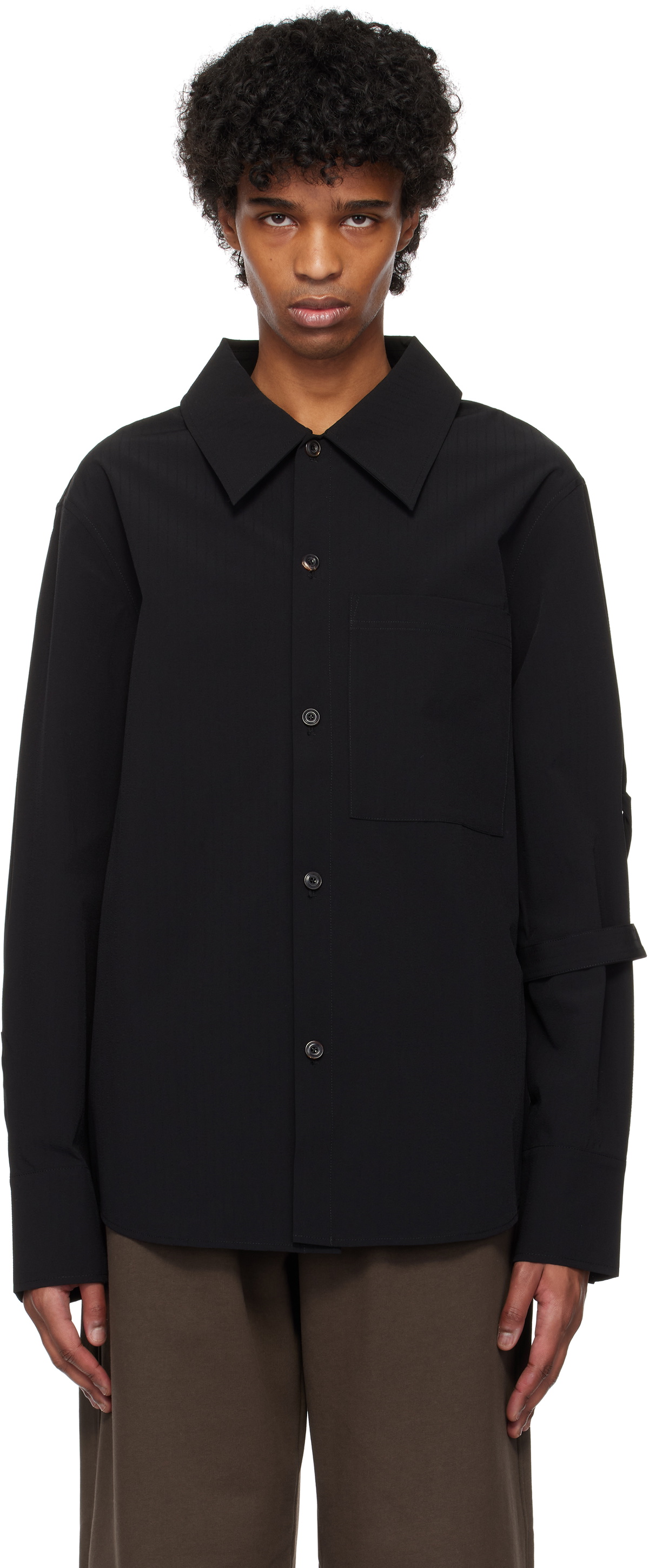 NULLUS ヌルース　Slit Cut LS Shirt NULLUS SSENSE Exclusive Black Slit Cut Hoodie NULLUS