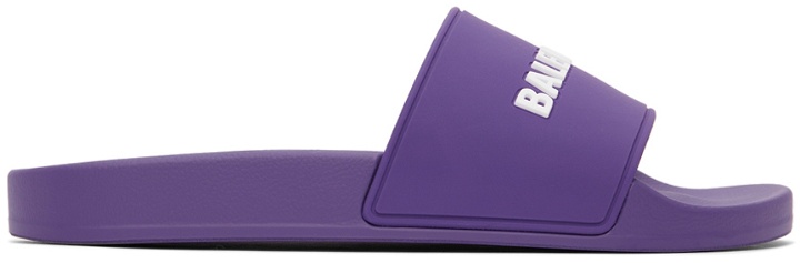 Photo: Balenciaga Purple Pool Slides
