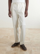 Brunello Cucinelli - Straight-Leg Cotton-Blend Golf Trousers - White