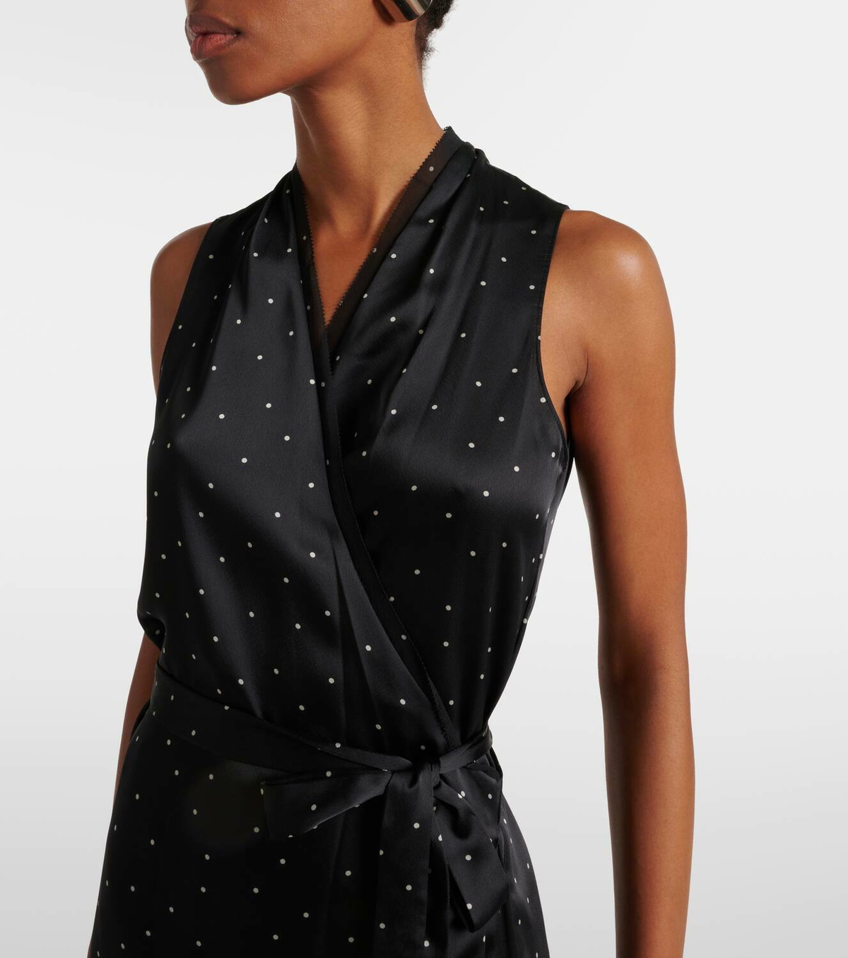 white christmas dresses Giulia Chiffon Draped Maxi Dress / Black | Meshki main image 1