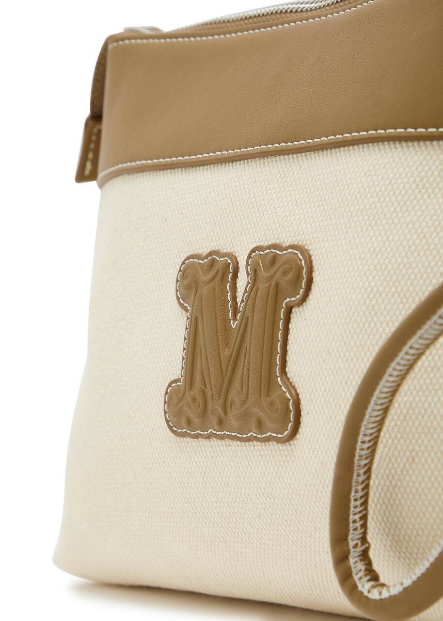 Max Mara Frisia Logo-appliquéd Canvas Clutch - Camel - One Size