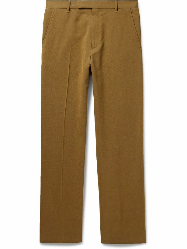Photo: The Row - Elijah Straight-Leg Cotton and Silk-Blend Trousers - Brown