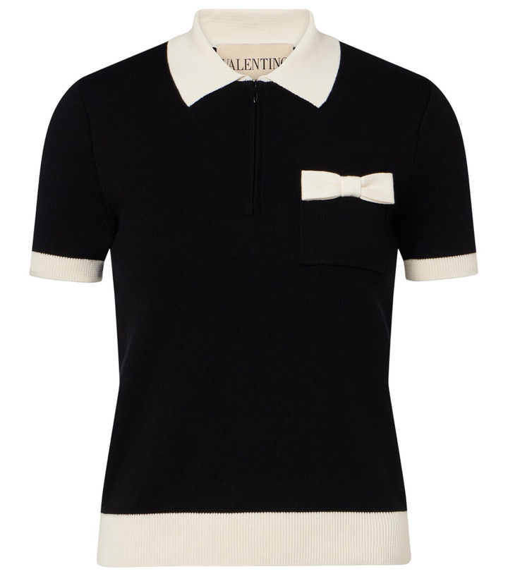 Photo: Valentino Bow-detail cotton polo shirt