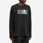 MM6 Maison Margiela Men's Long Sleeve Triple Logo T-Shirt in Black