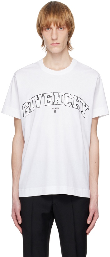 Photo: Givenchy White Embroidered T-Shirt