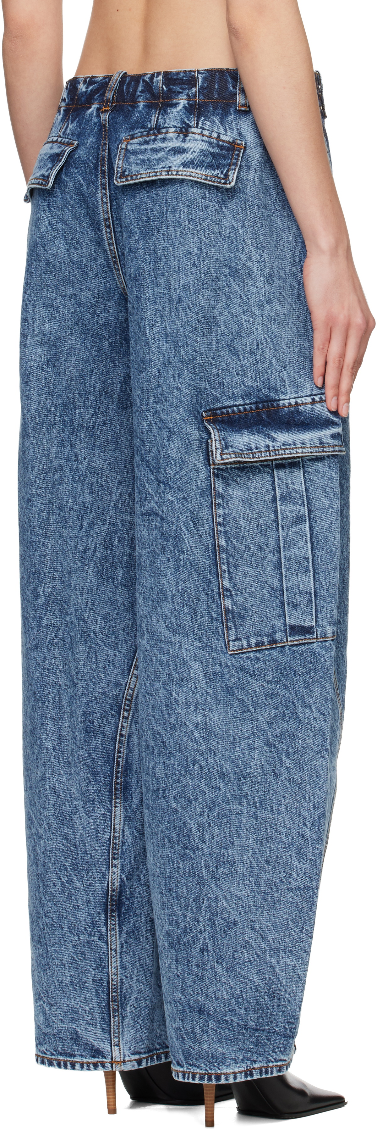 ALAÏA Blue Cargo Jeans