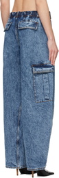 ALAÏA Blue Cargo Jeans