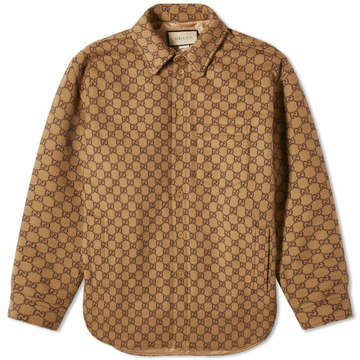 Photo: Gucci Men's GG Monogram Overshirt in Camel