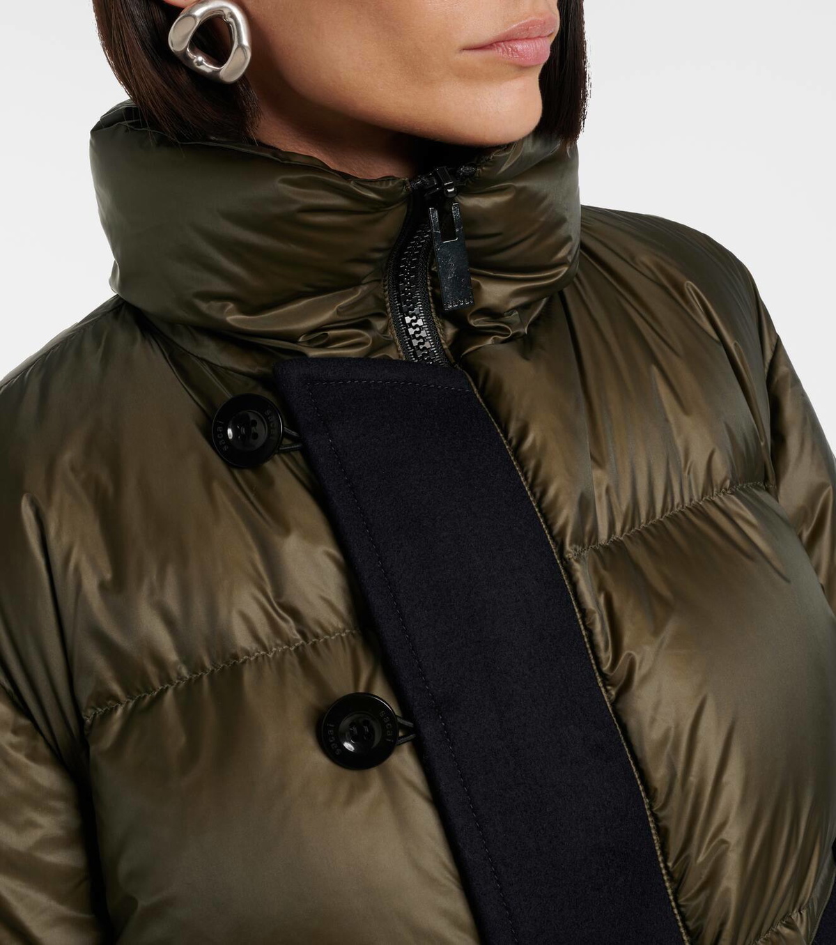 Sacai Wool-trimmed puffer jacket Sacai