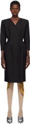 Pushbutton Black Hourglass Midi Dress