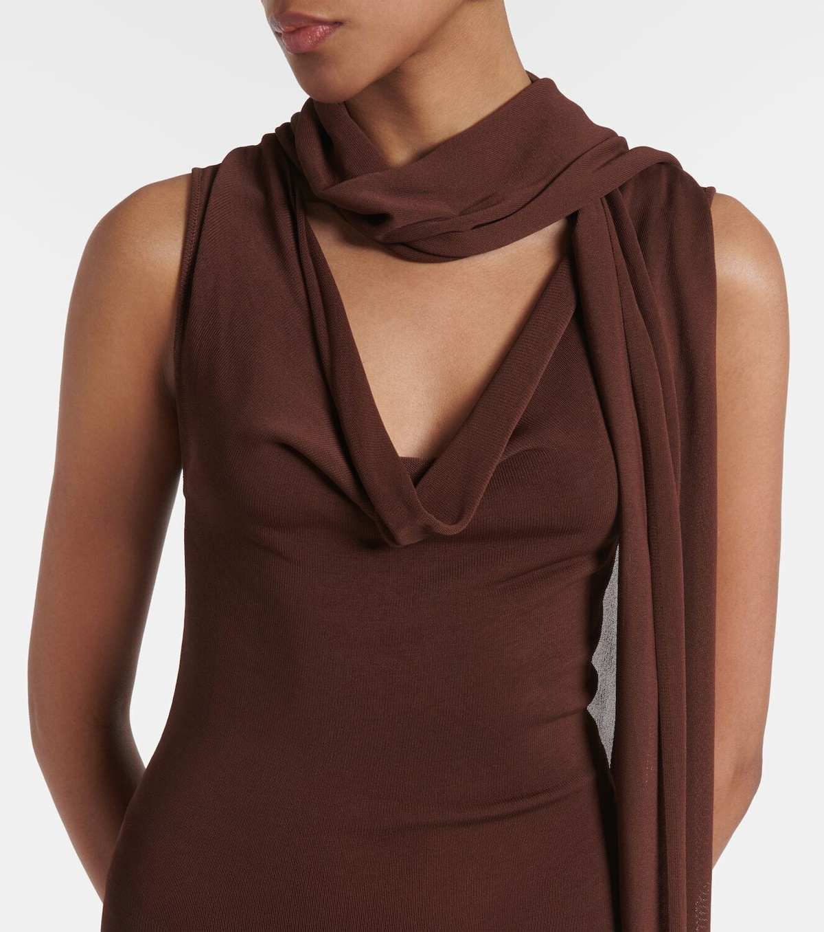 Aya Muse Scarf-detail draped maxi dress
